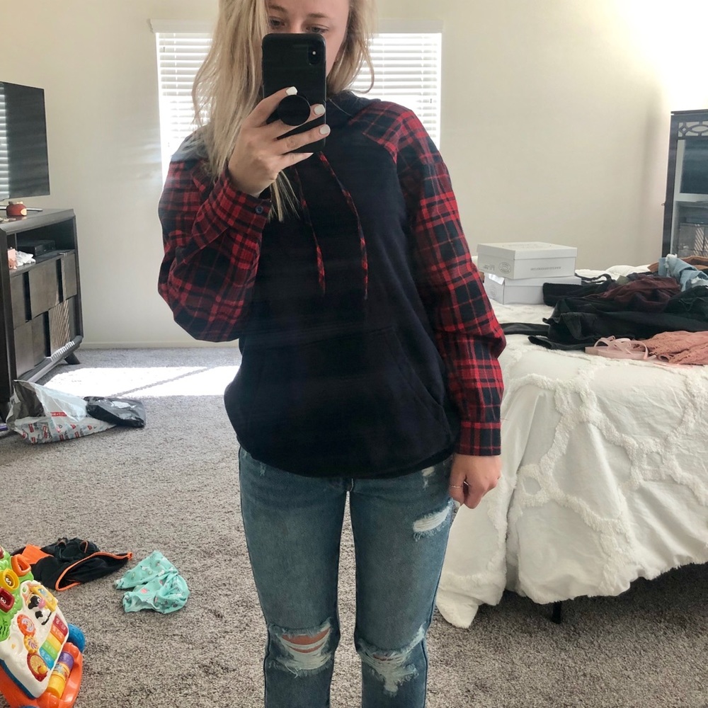 Vici dolls | red buffalo checkered hoodie